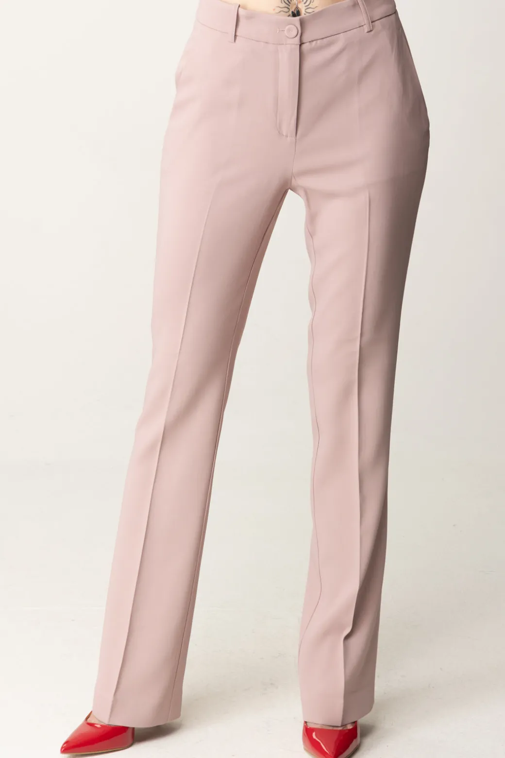 Donna Pinko Pantaloni a Zampa In Cady Tecnico