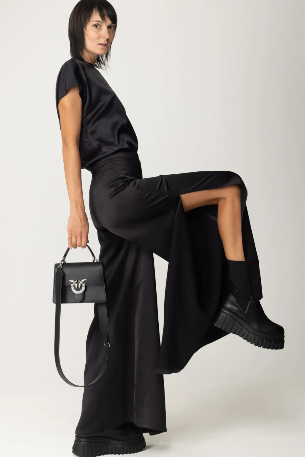 Donna Pinko Pantaloni Ampi con Spacchi Laterali