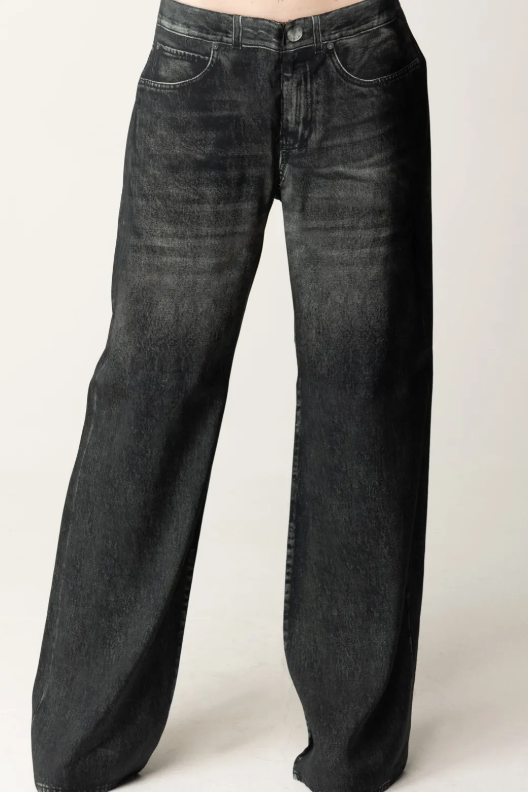 Donna Pinko Pantaloni Ampi Effetto Jeans