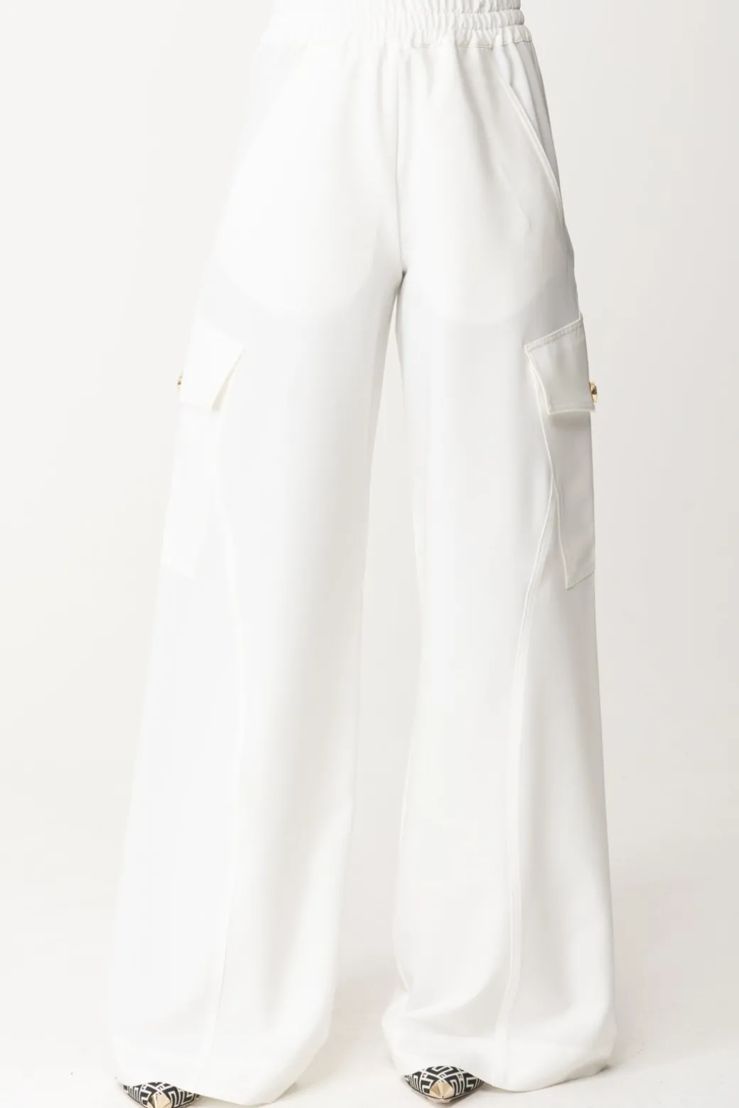Donna Pinko Pantaloni Cargo Fluidi In Viscosa Stretch