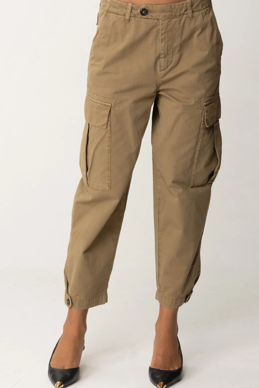 Donna Pinko Pantaloni Cargo In Cotone SonataMARRONE LEGNO D'OLMO