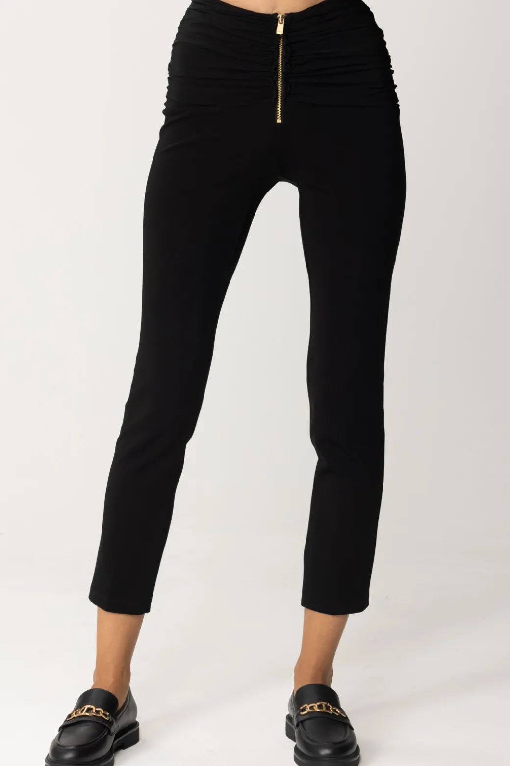 Donna Pinko Pantaloni con Zip e Arricciatura