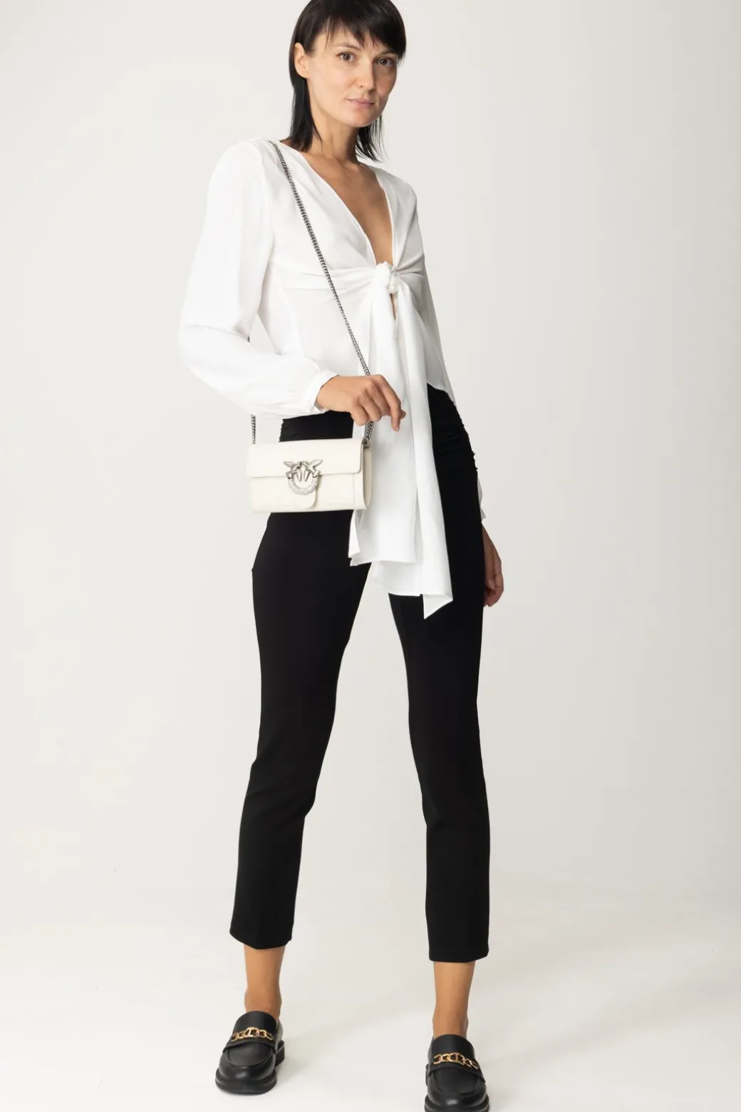 Donna Pinko Pantaloni con Zip e Arricciatura