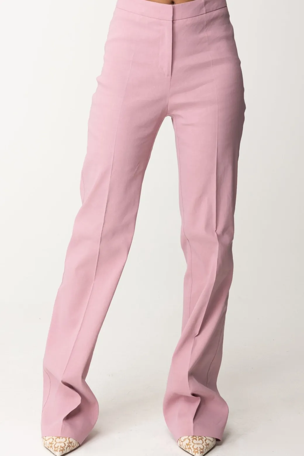 Donna Pinko Pantaloni Flare In Misto Lino