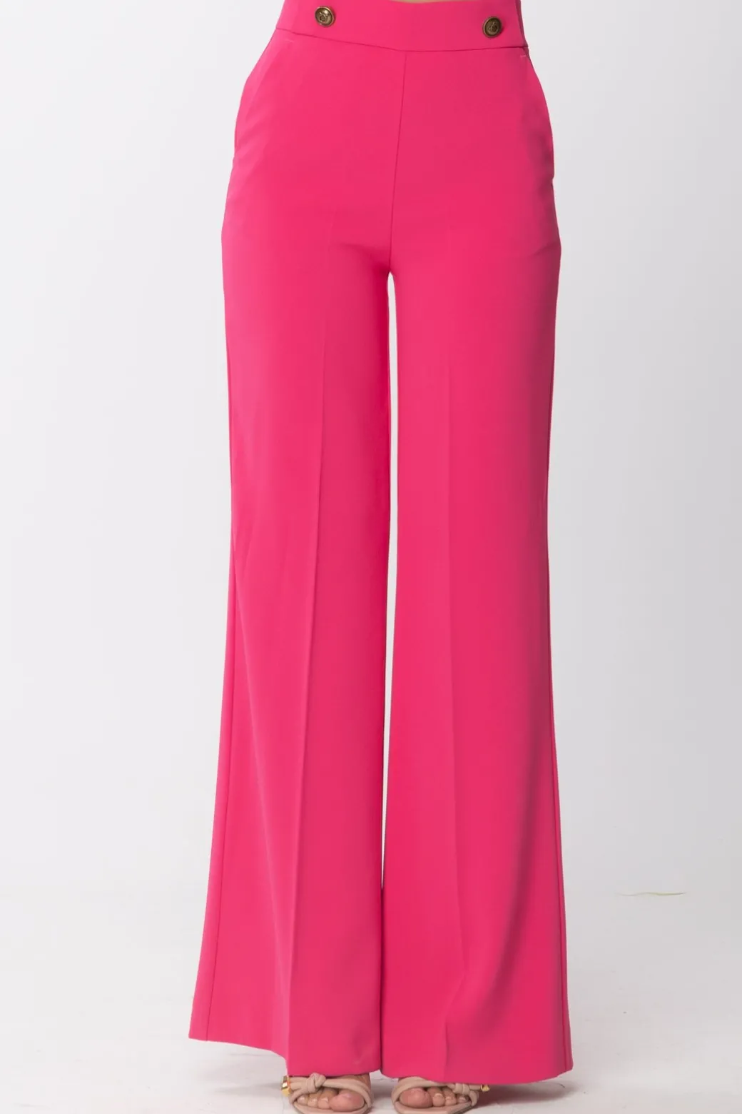 Donna Pinko Pantaloni Palazzo con Bottoni