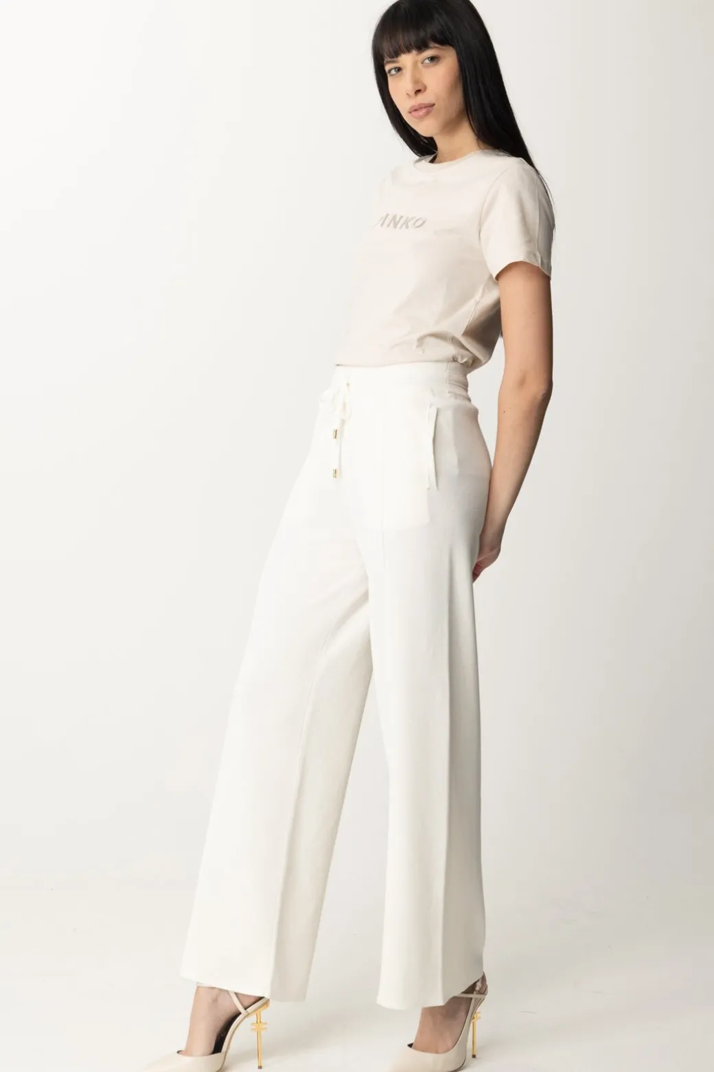 Donna Pinko Pantaloni Stile Joggers Wide Leg