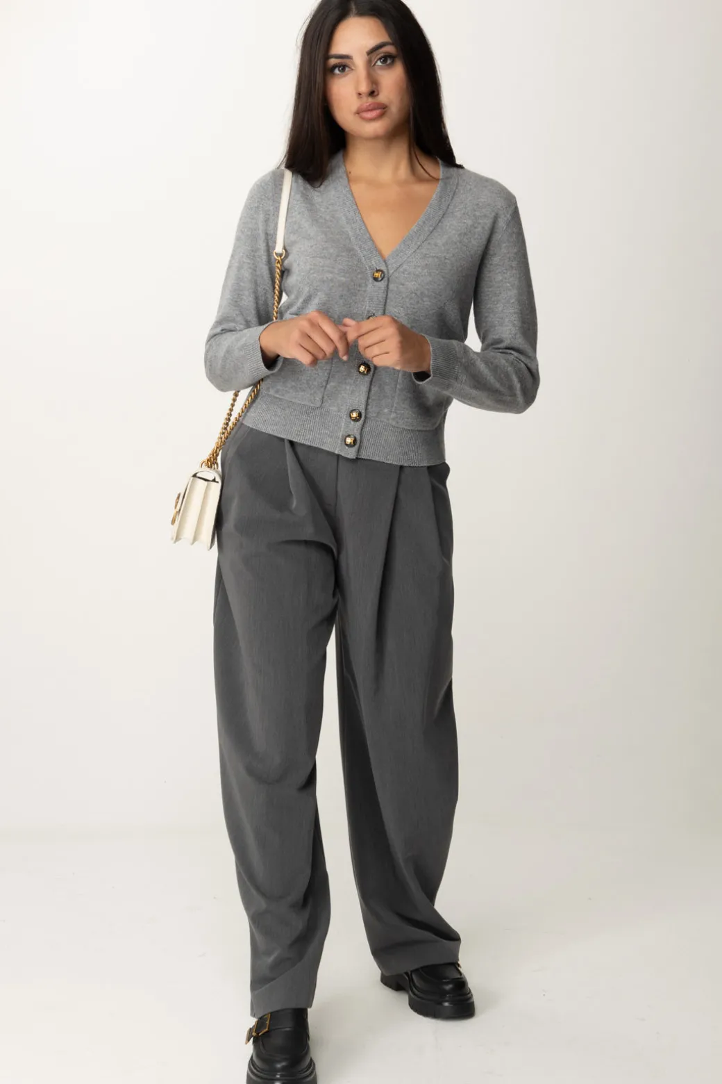Donna Pinko Pantaloni Wide Leg con Pinces