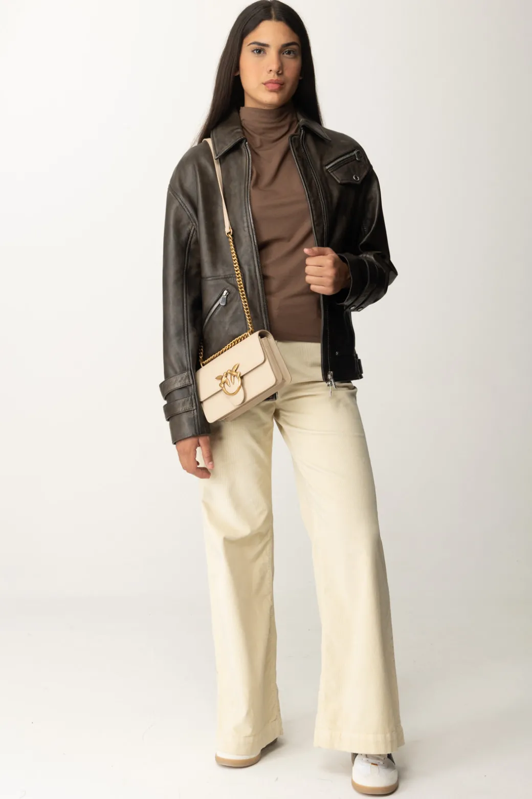 Donna Pinko Pantaloni Wide Leg In Velluto
