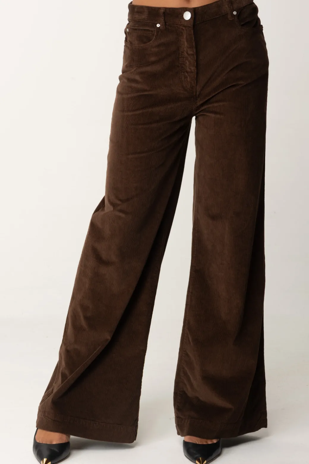 Donna Pinko Pantaloni Wide Leg In Velluto
