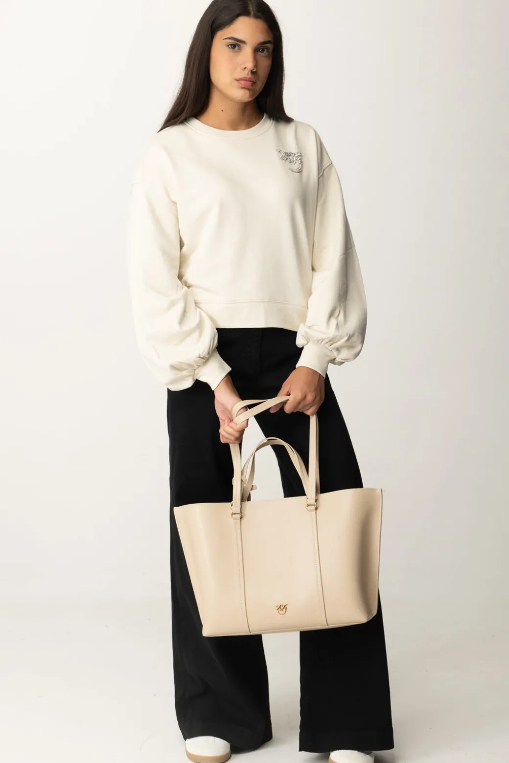 Donna Pinko Pantaloni Wide Leg In Velluto