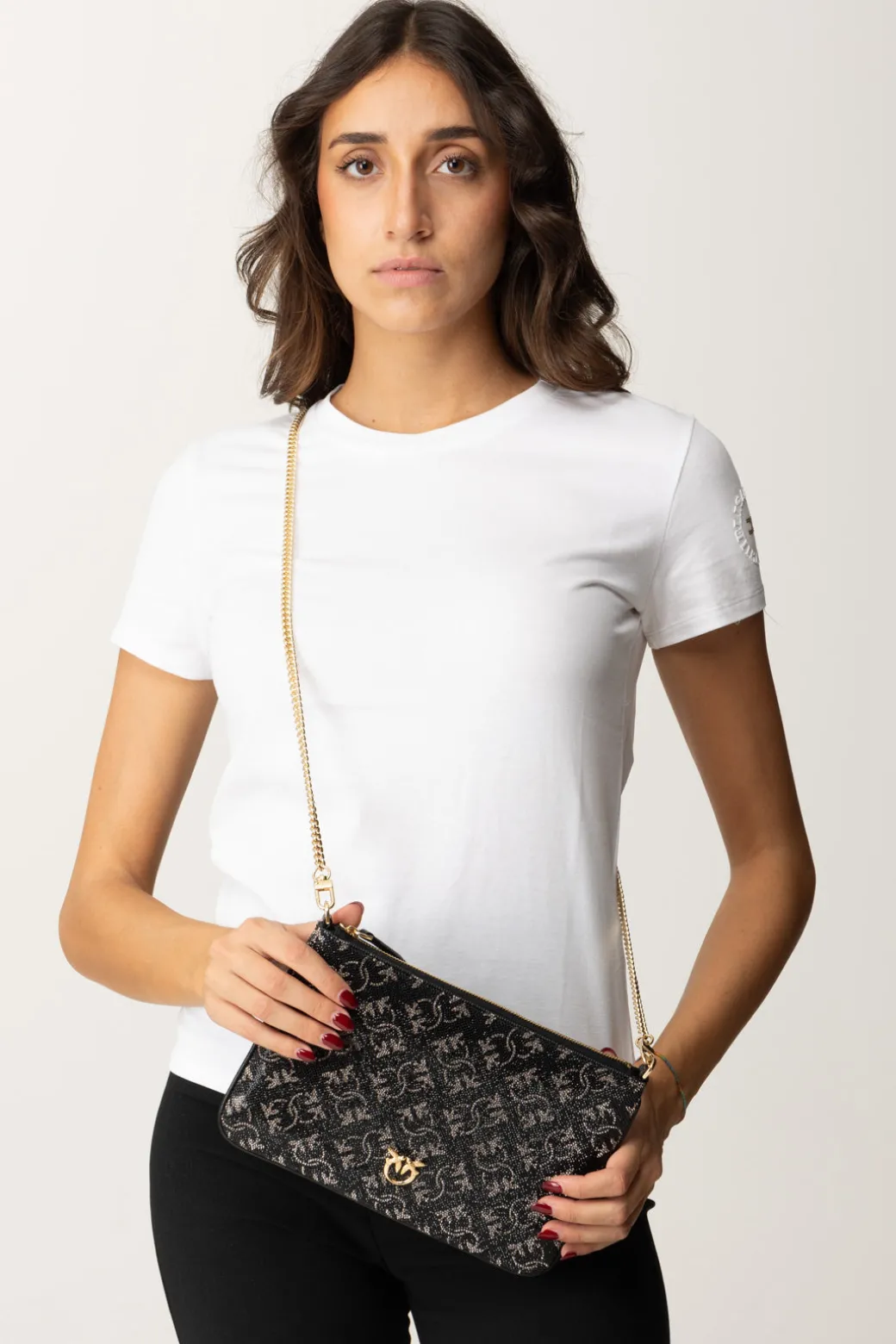 Donna Pinko Pochette Strass Monogram
