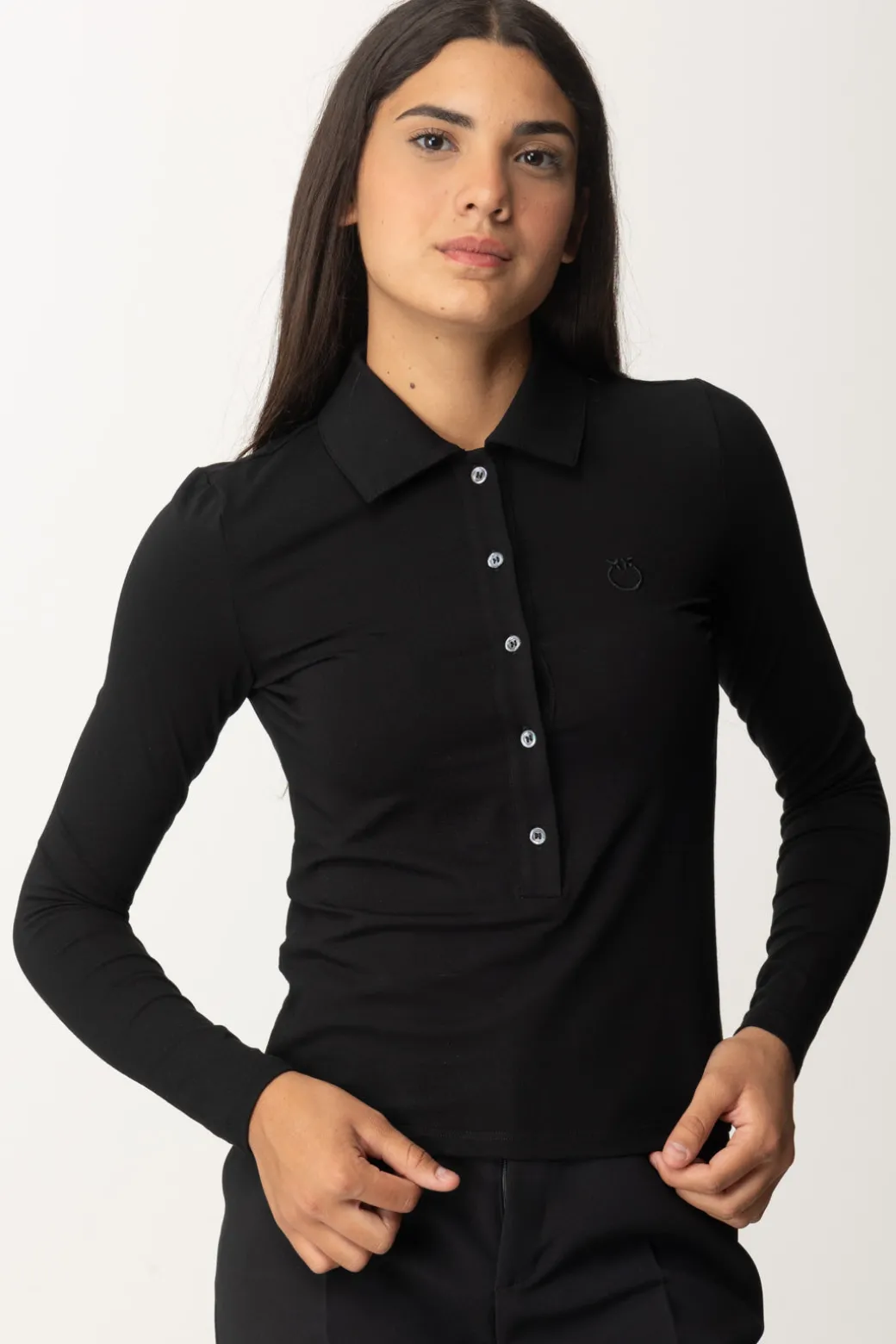 Donna Pinko Polo a Maniche Lunghe