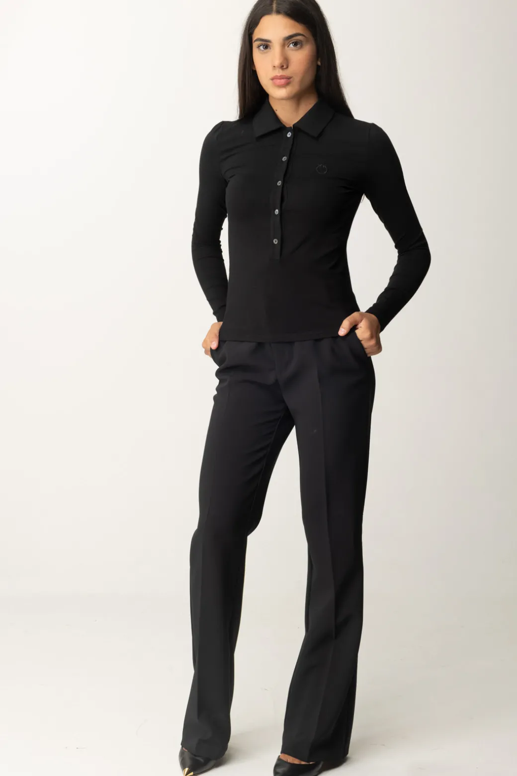 Donna Pinko Polo a Maniche Lunghe