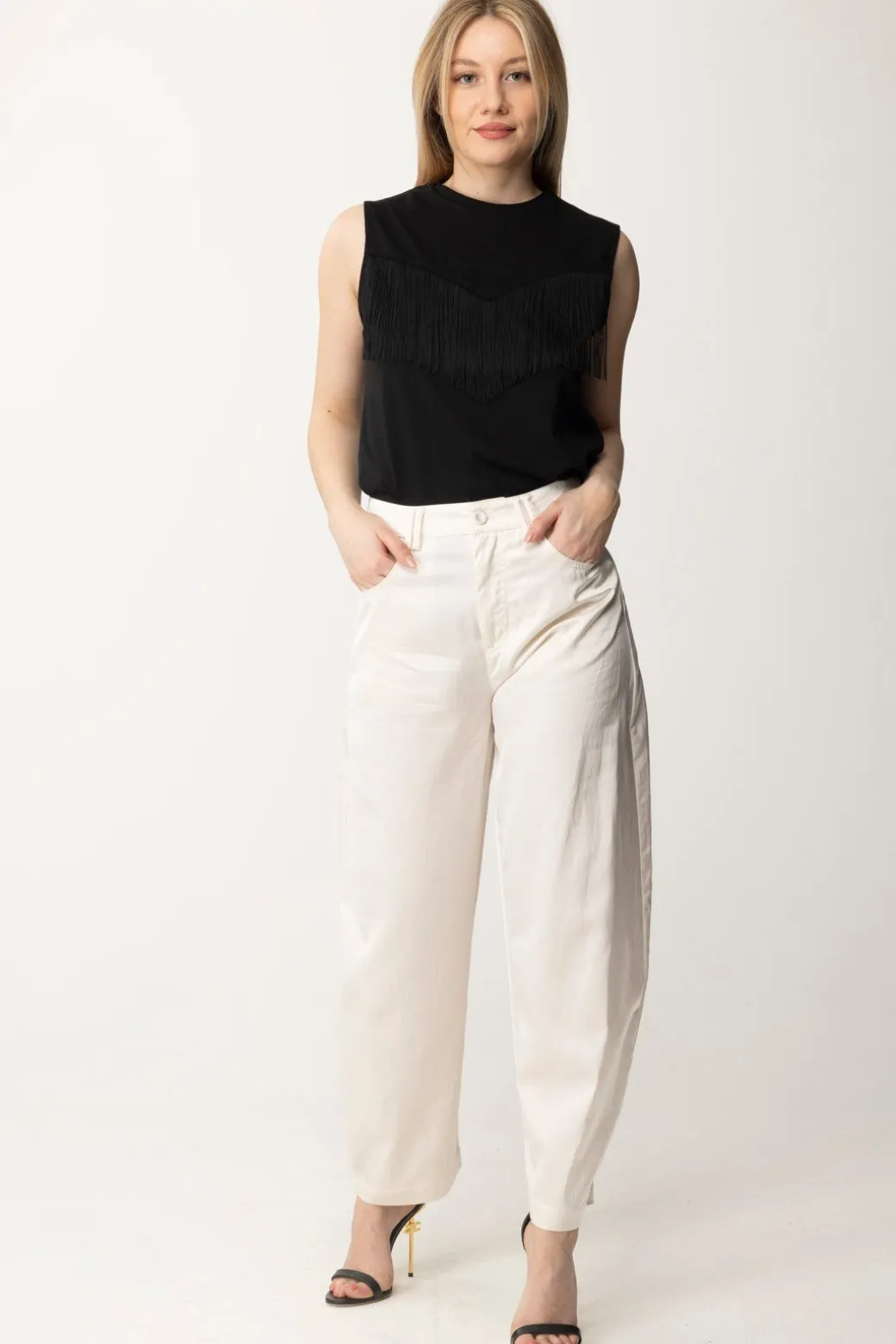 Donna Pinko T-shirt con Frange