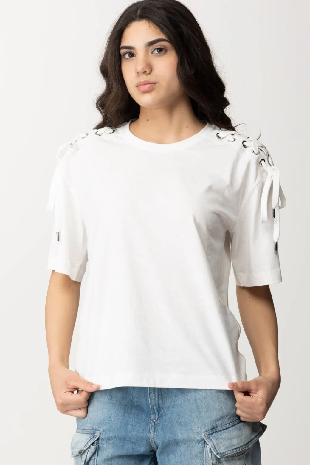 Donna Pinko T-shirt con Lacci Laterali
