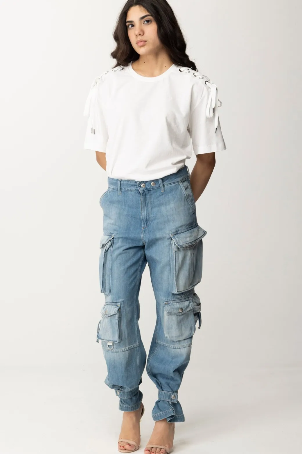 Donna Pinko T-shirt con Lacci Laterali