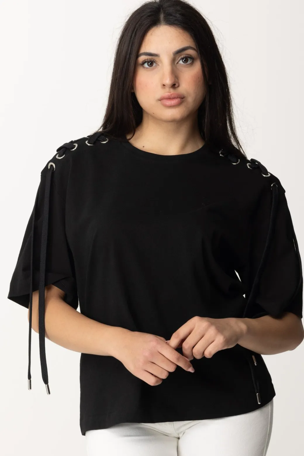 Donna Pinko T-shirt con Lacci Laterali