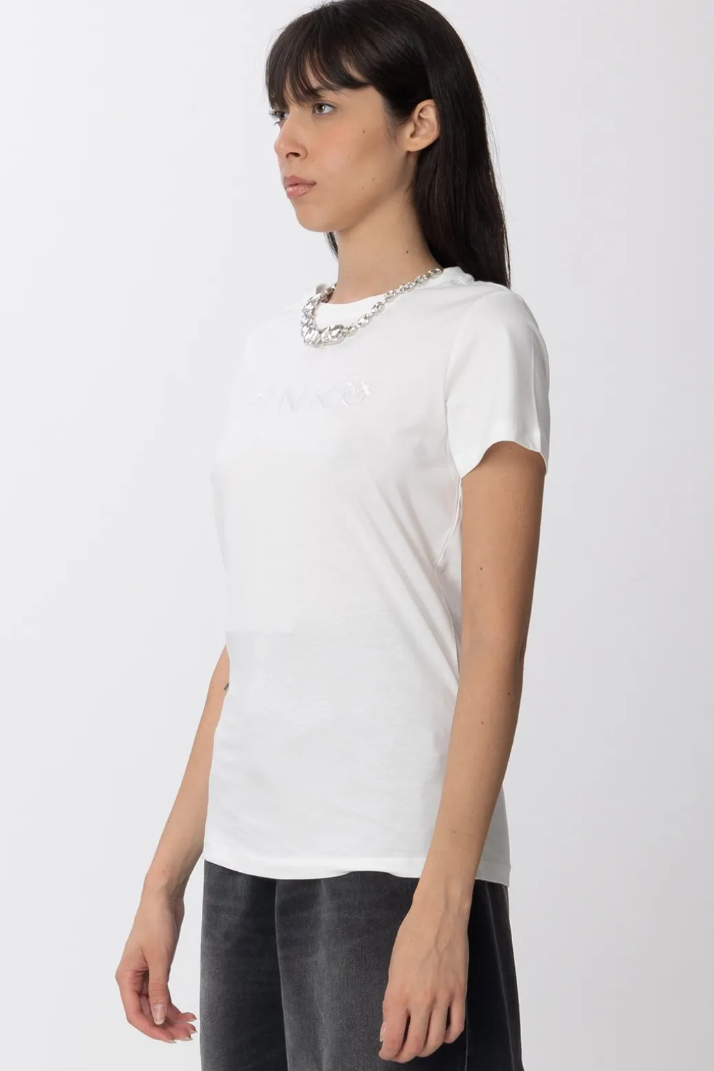 Donna Pinko T-shirt Marcelle con Gioiello