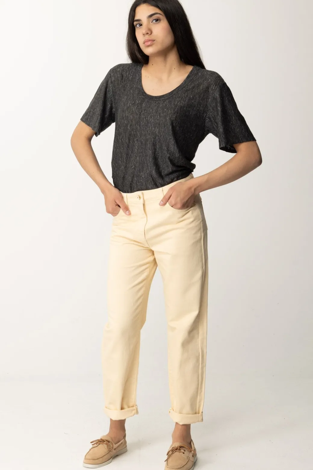 Donna Pinko T-shirt Over In Lino