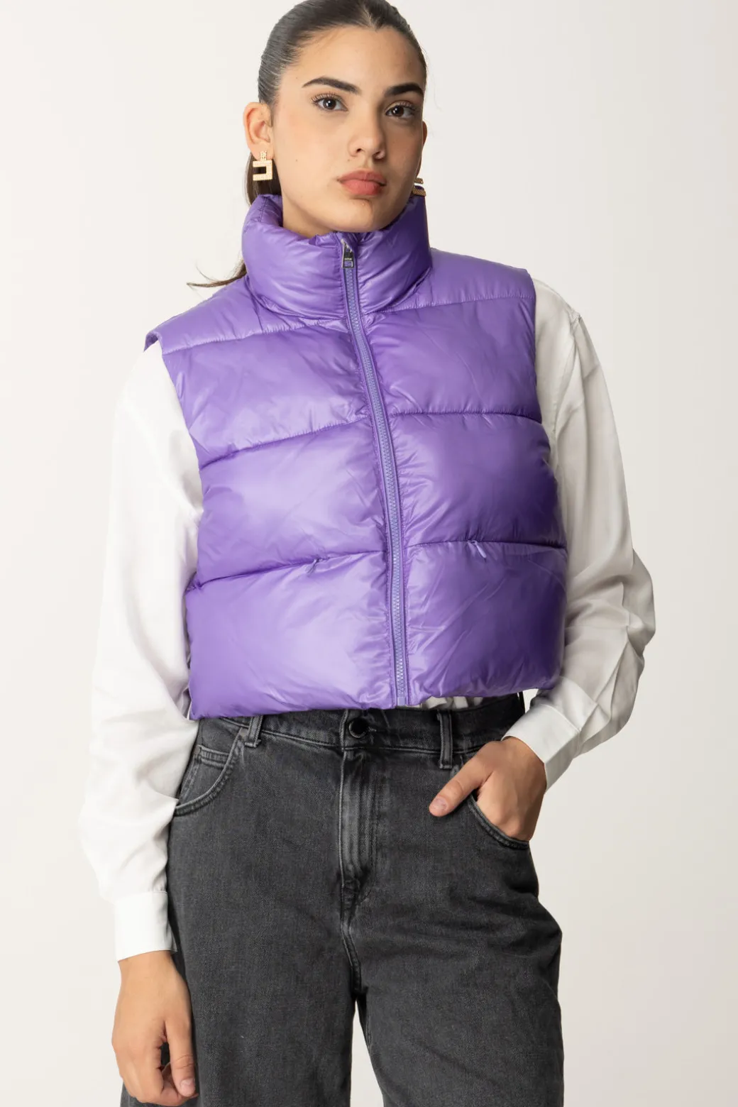 Donna Replay Gilet Imbottito Cropped