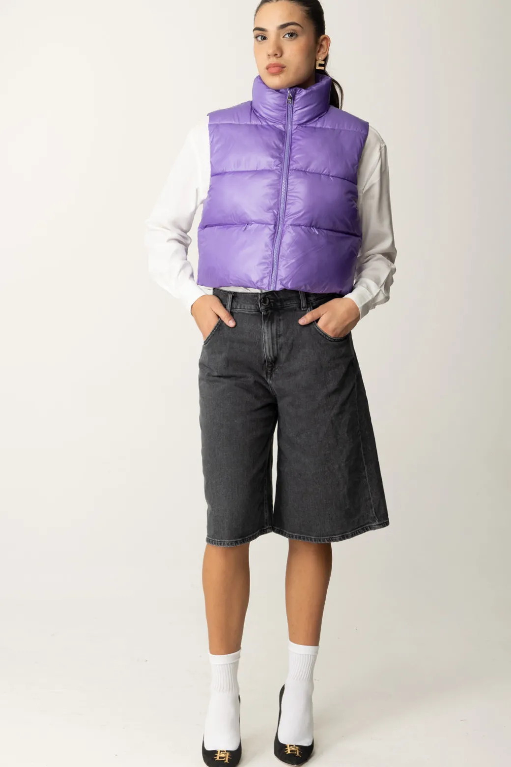 Donna Replay Gilet Imbottito Cropped