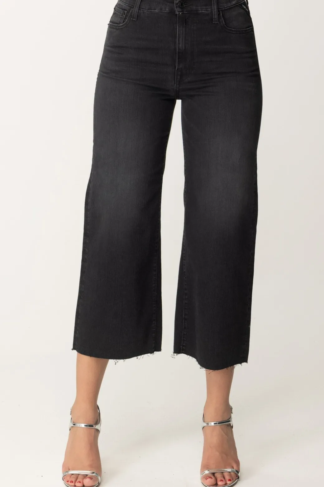 Donna Replay Jeans Crop Wide Leg