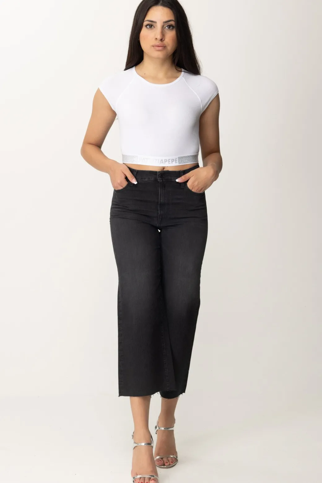 Donna Replay Jeans Crop Wide Leg