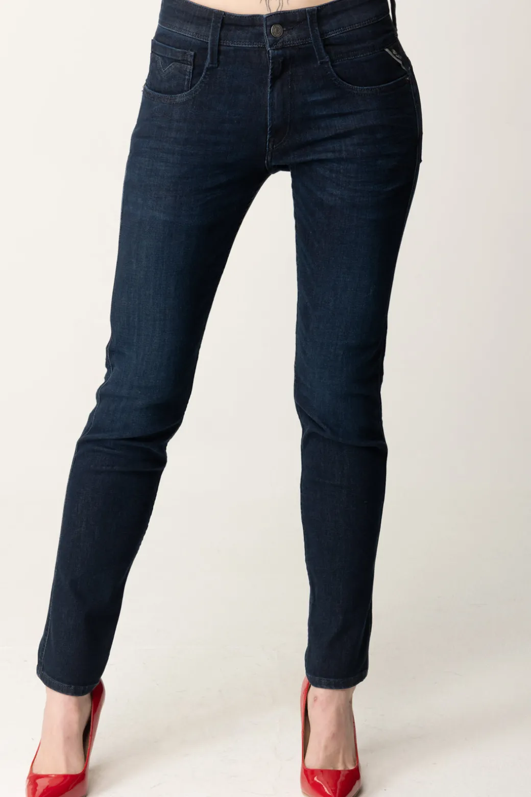 Donna Replay Jeans Skinny con Etichetta Logo