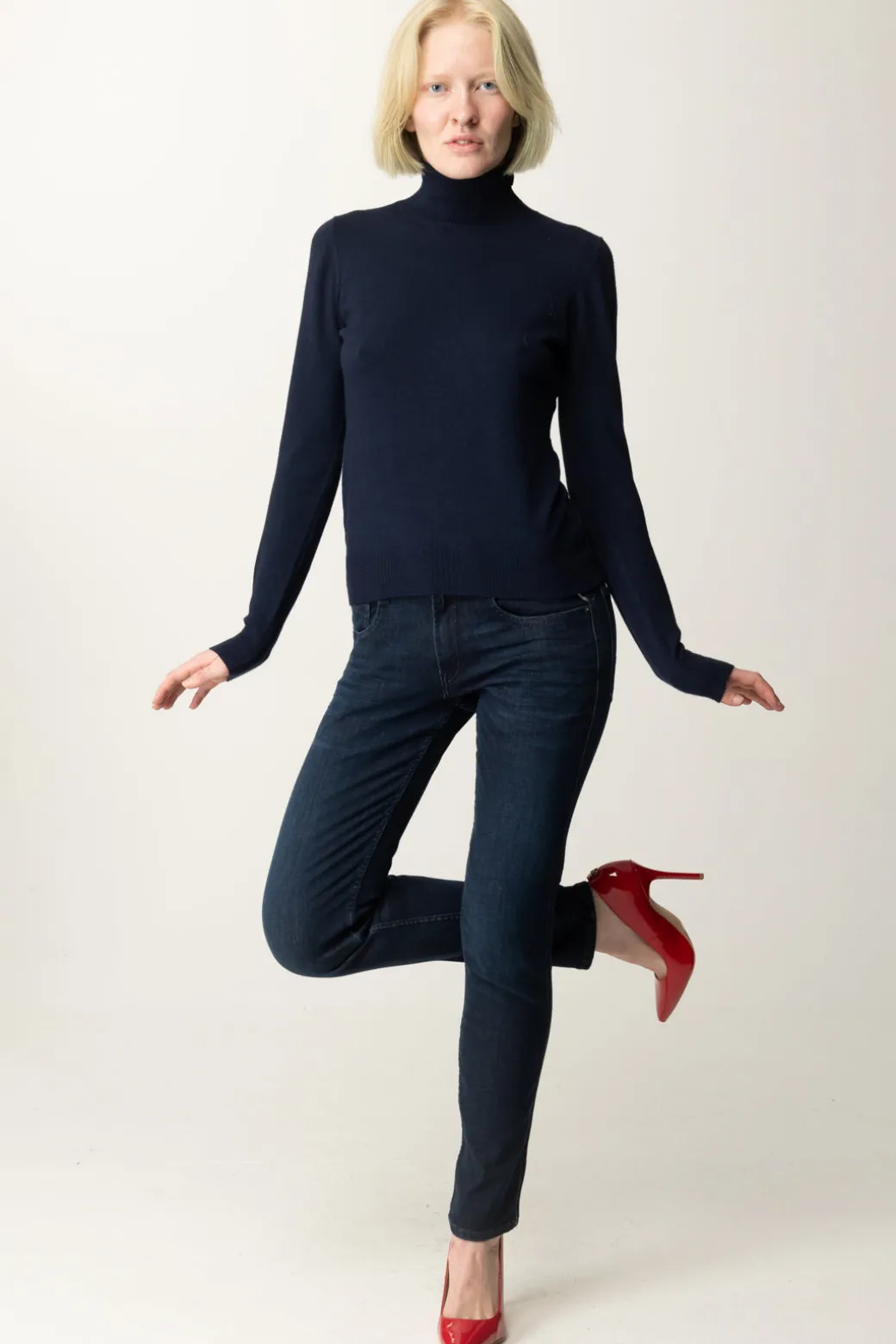 Donna Replay Jeans Skinny con Etichetta Logo