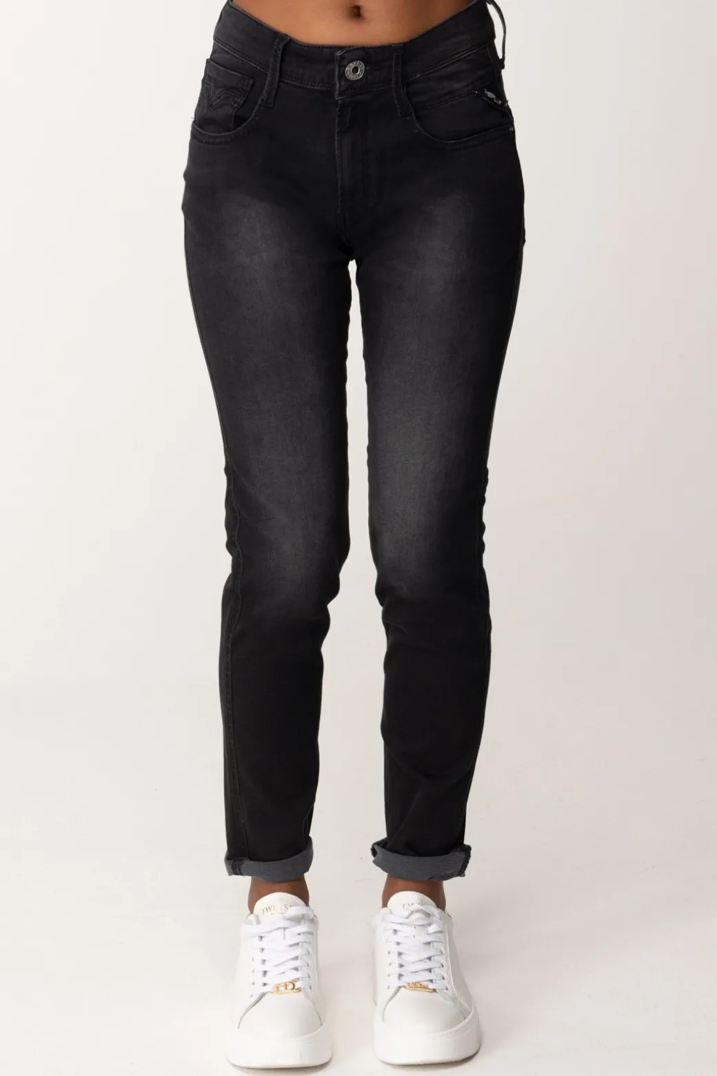 Donna Replay Jeans Skinny con Etichetta Logo
