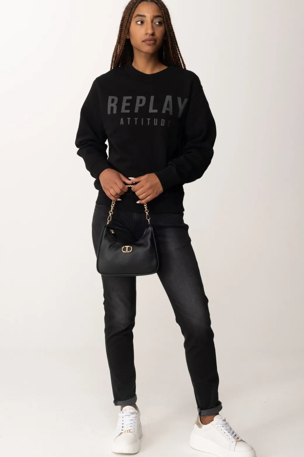 Donna Replay Jeans Skinny con Etichetta Logo