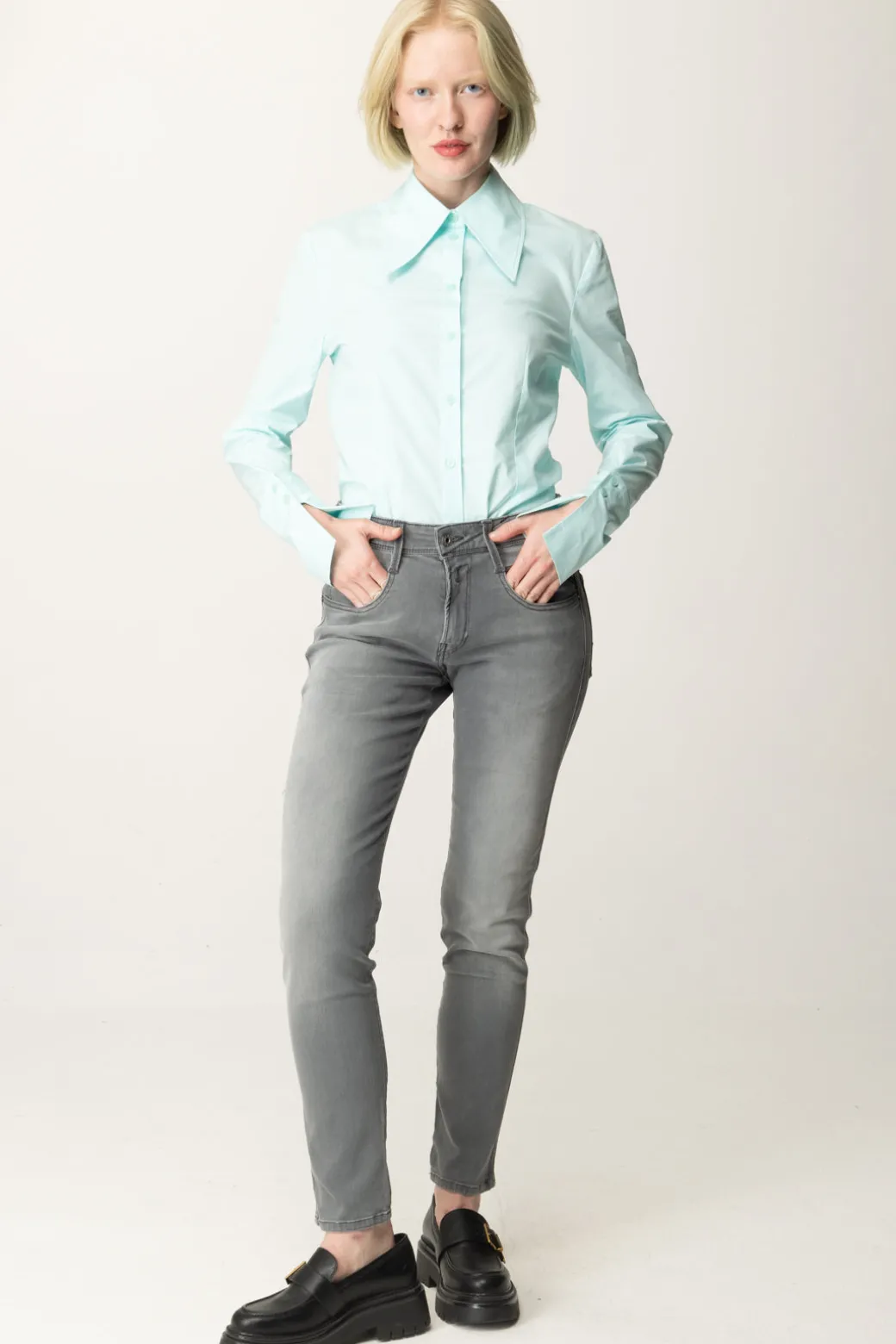 Donna Replay Jeans Skinny con Etichetta Logo