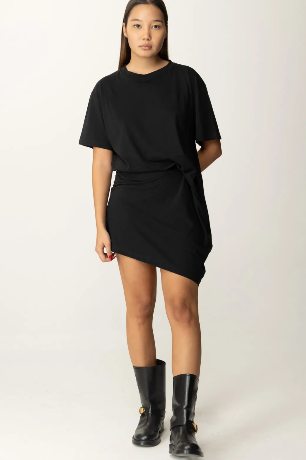 Donna Replay Mini Abiti N Jersey con Drappeggio