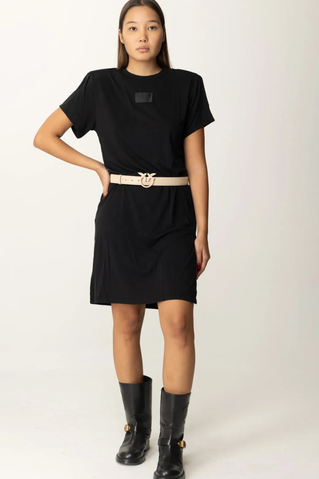 Donna Replay Mini Abito T-shirt con Etichetta