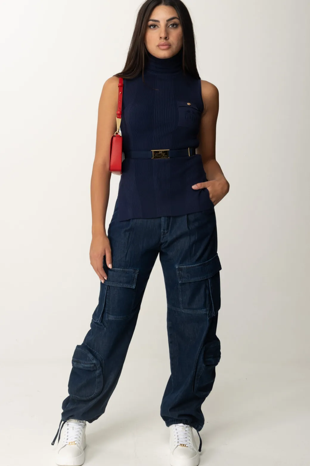 Donna Replay Pantaloni Cargo In Jeans