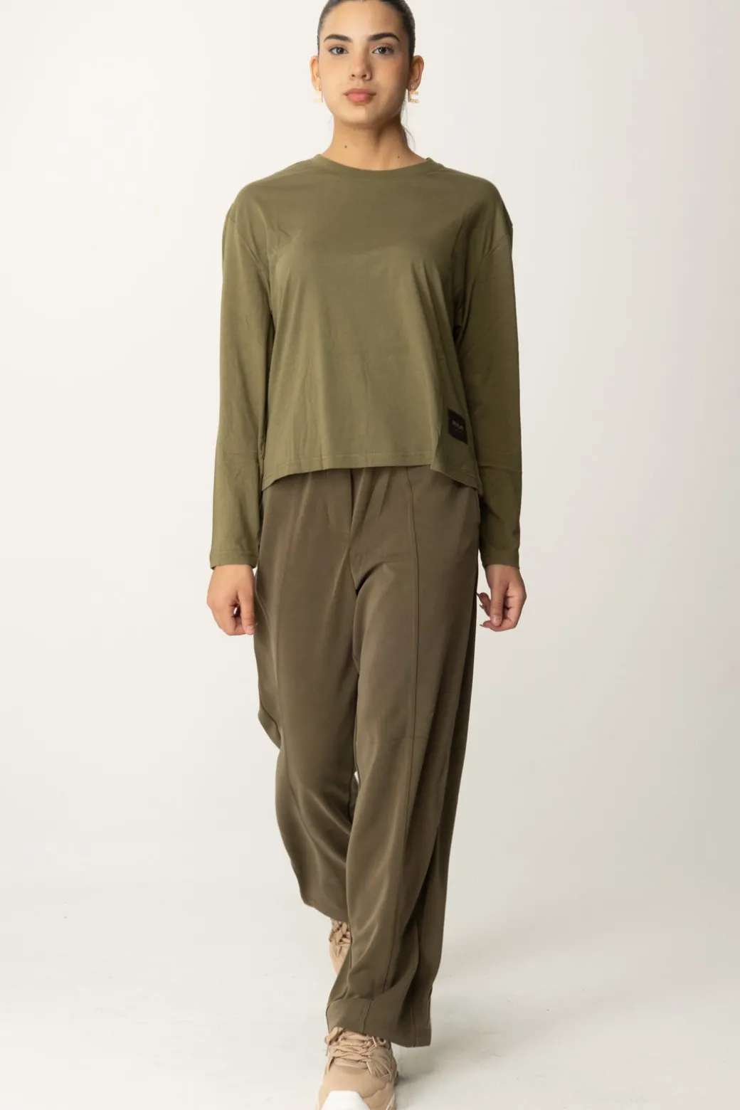 Donna Replay Pantaloni Larghi a Vita Alta