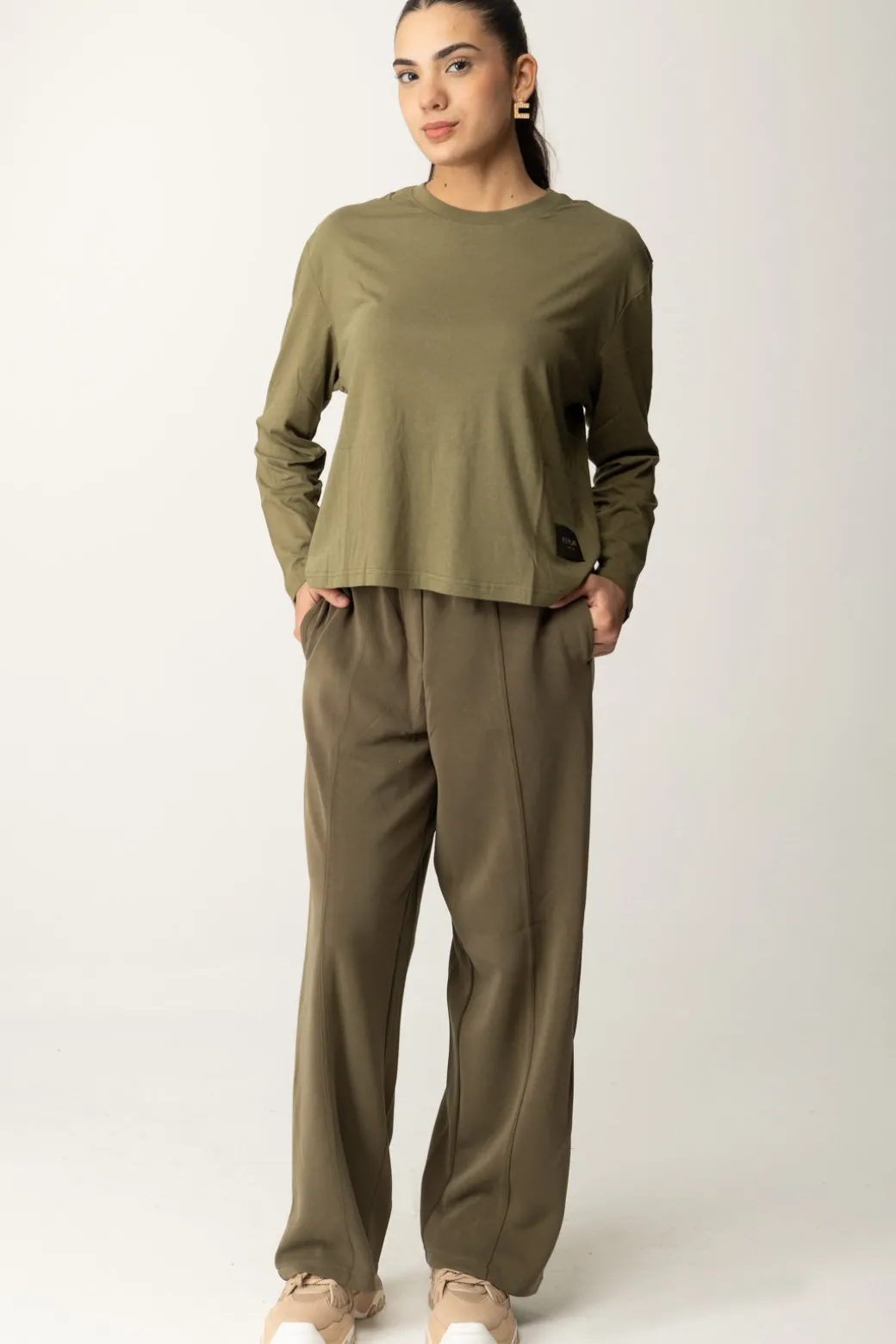 Donna Replay T-shirt a Maniche Lunghe