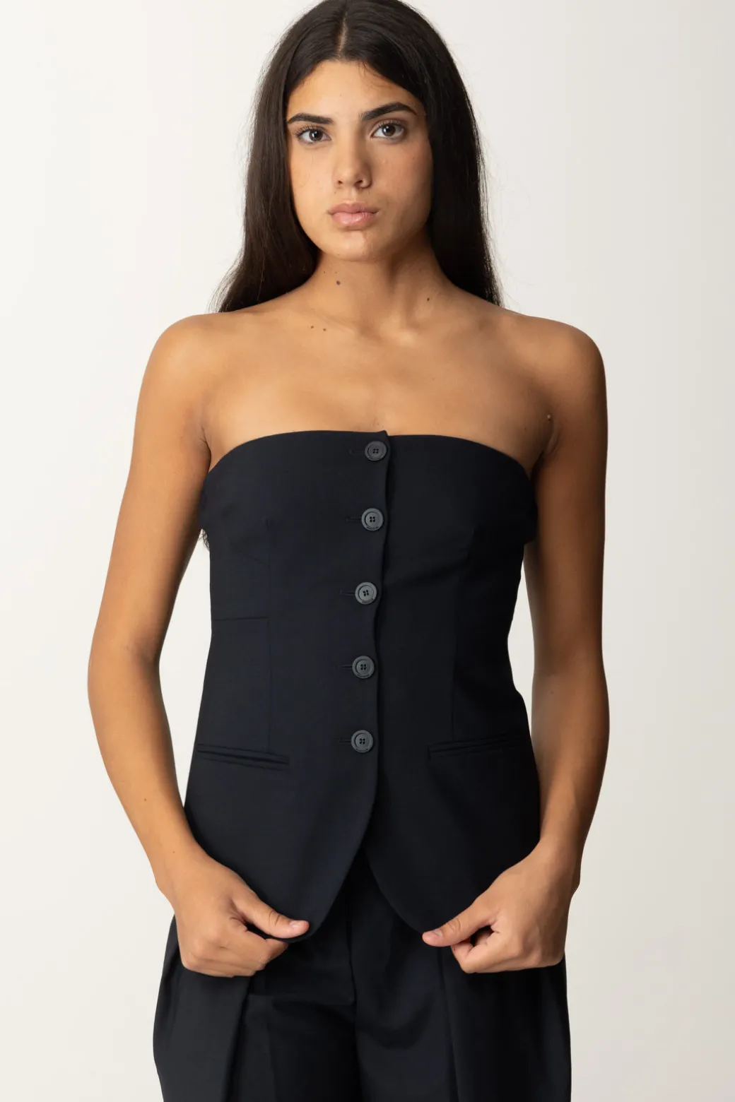 Donna Semicouture Top In Stile Gilet Rea