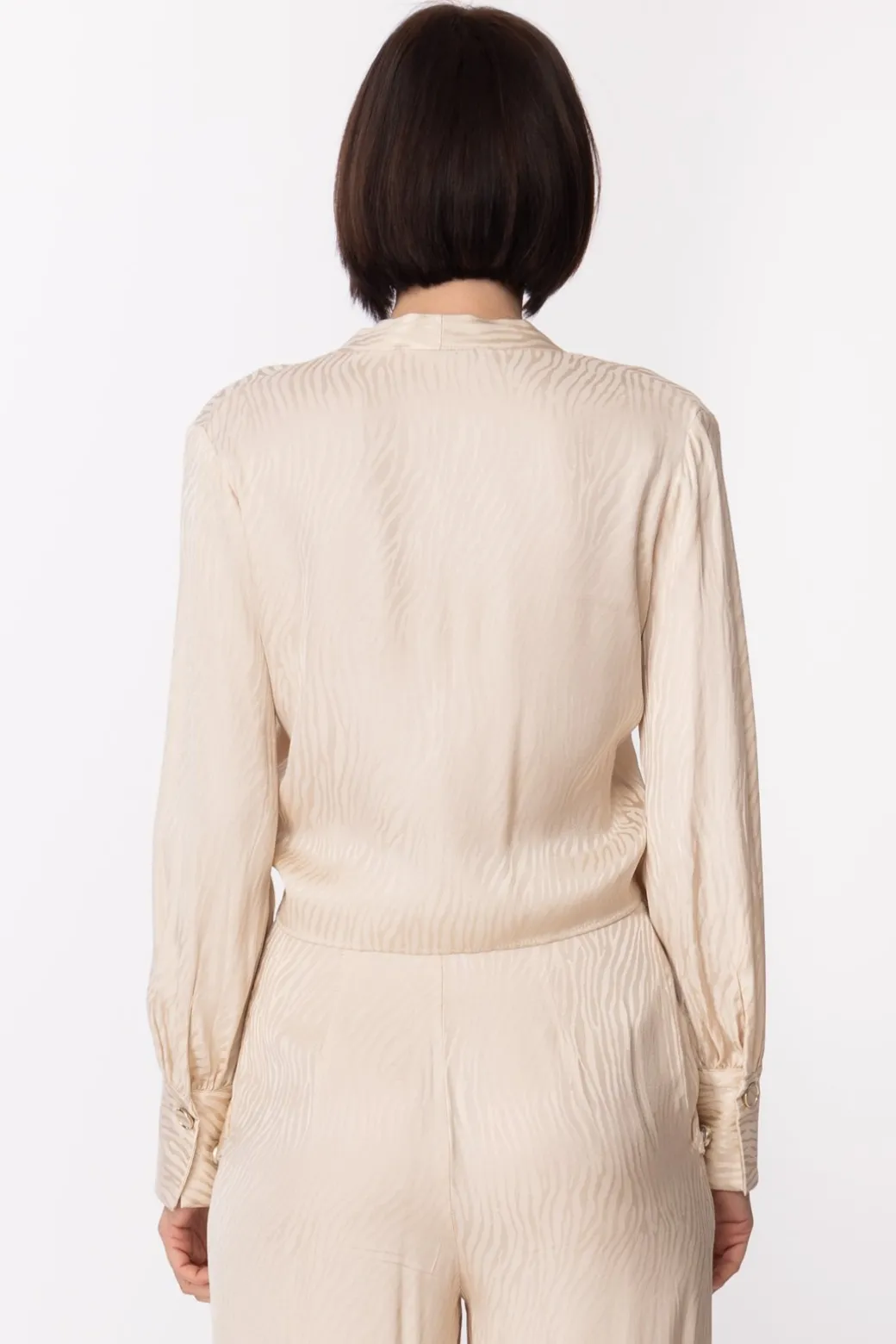 Donna Simona Corsellini Blusa In Raso Effetto Animalier