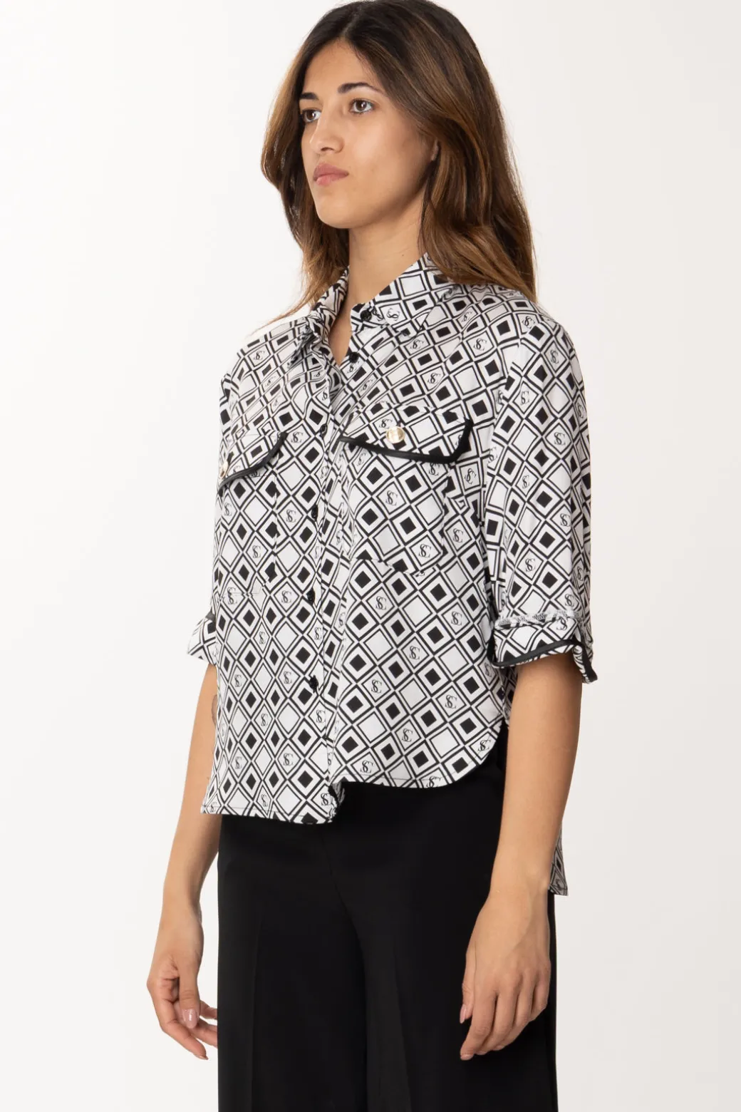 Donna Simona Corsellini Camicia con Stampa Rombi