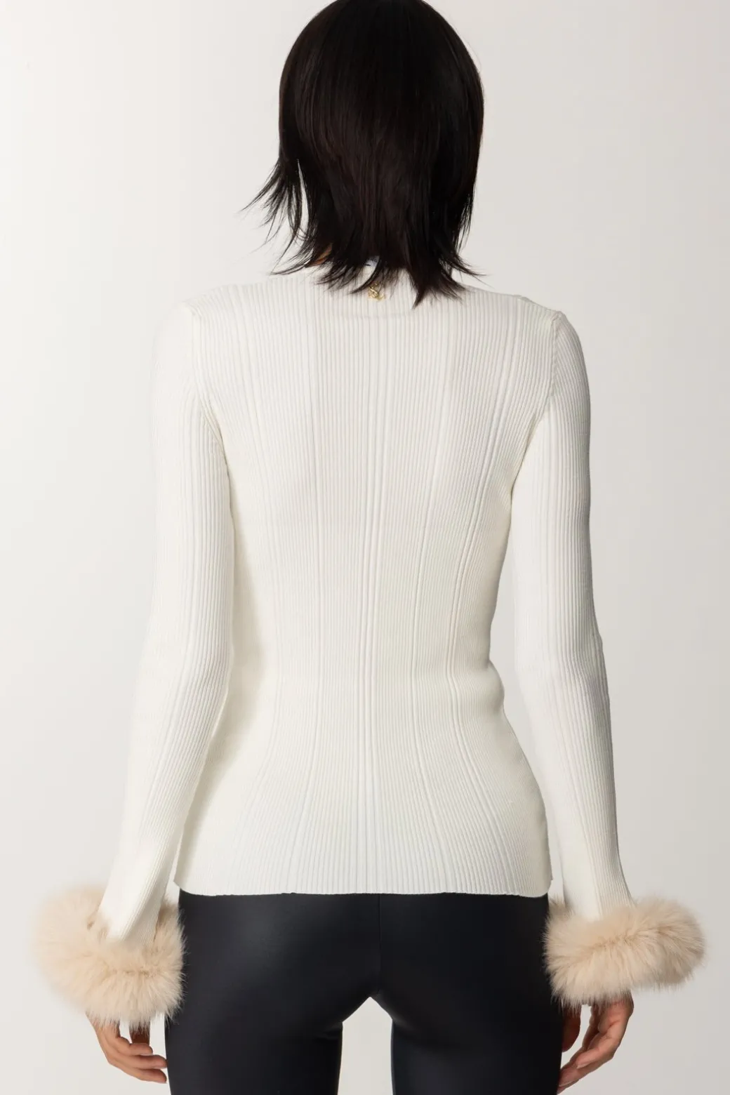 Donna Simona Corsellini Cardigan con Inserti In Pelliccia
