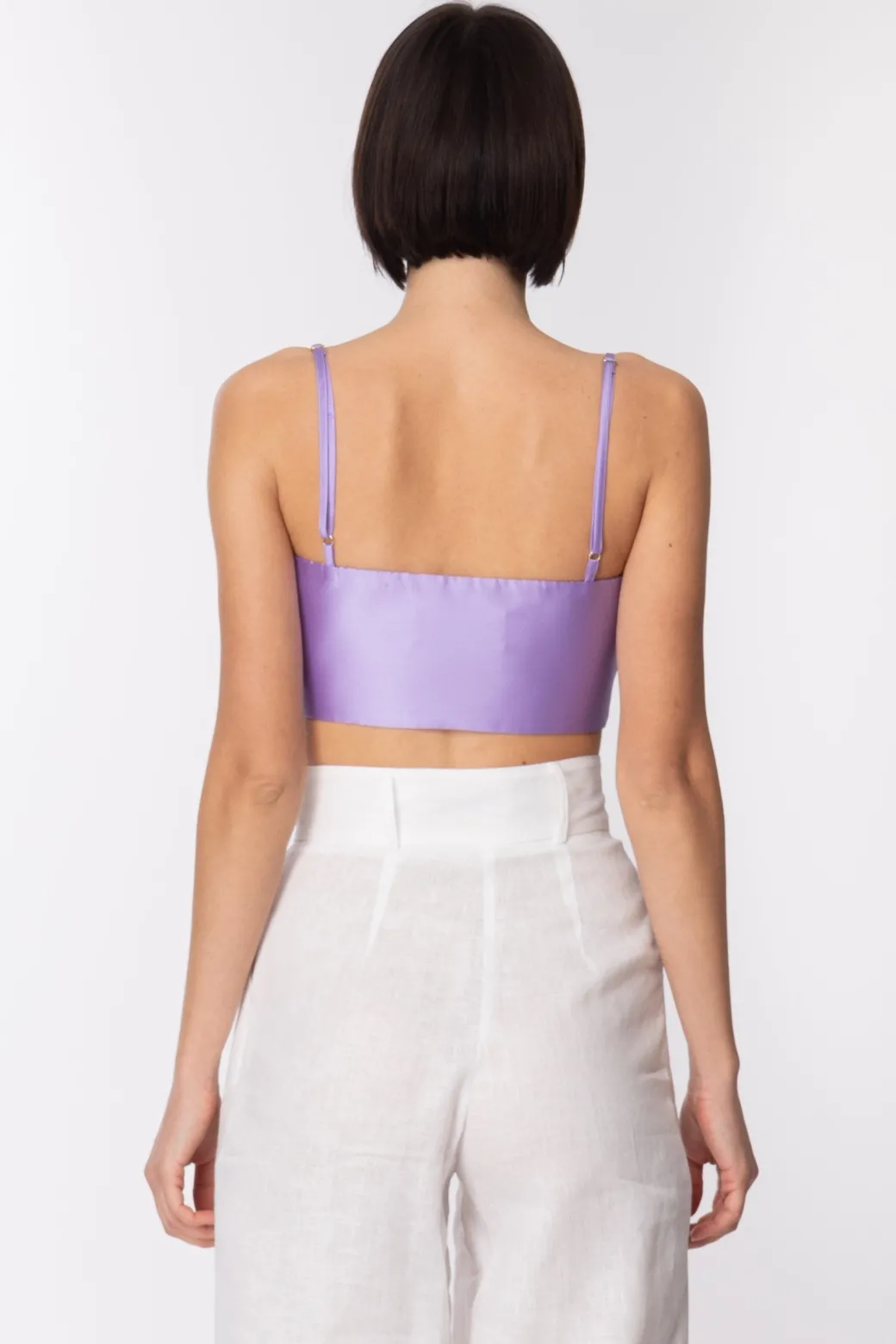 Donna Simona Corsellini Crop Top a Fascia In Raso