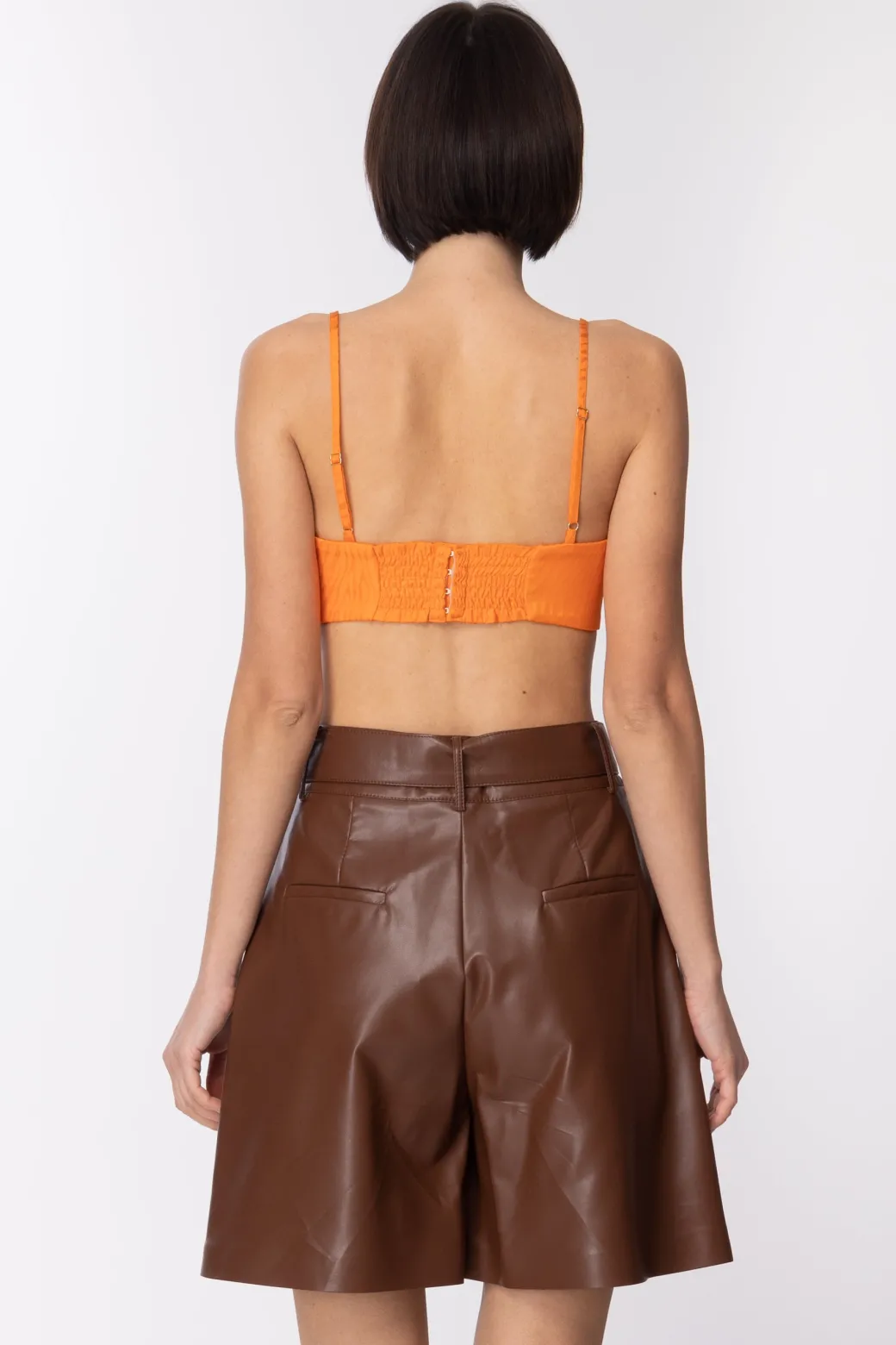 Donna Simona Corsellini Crop Top con Coppe Effetto Bustier