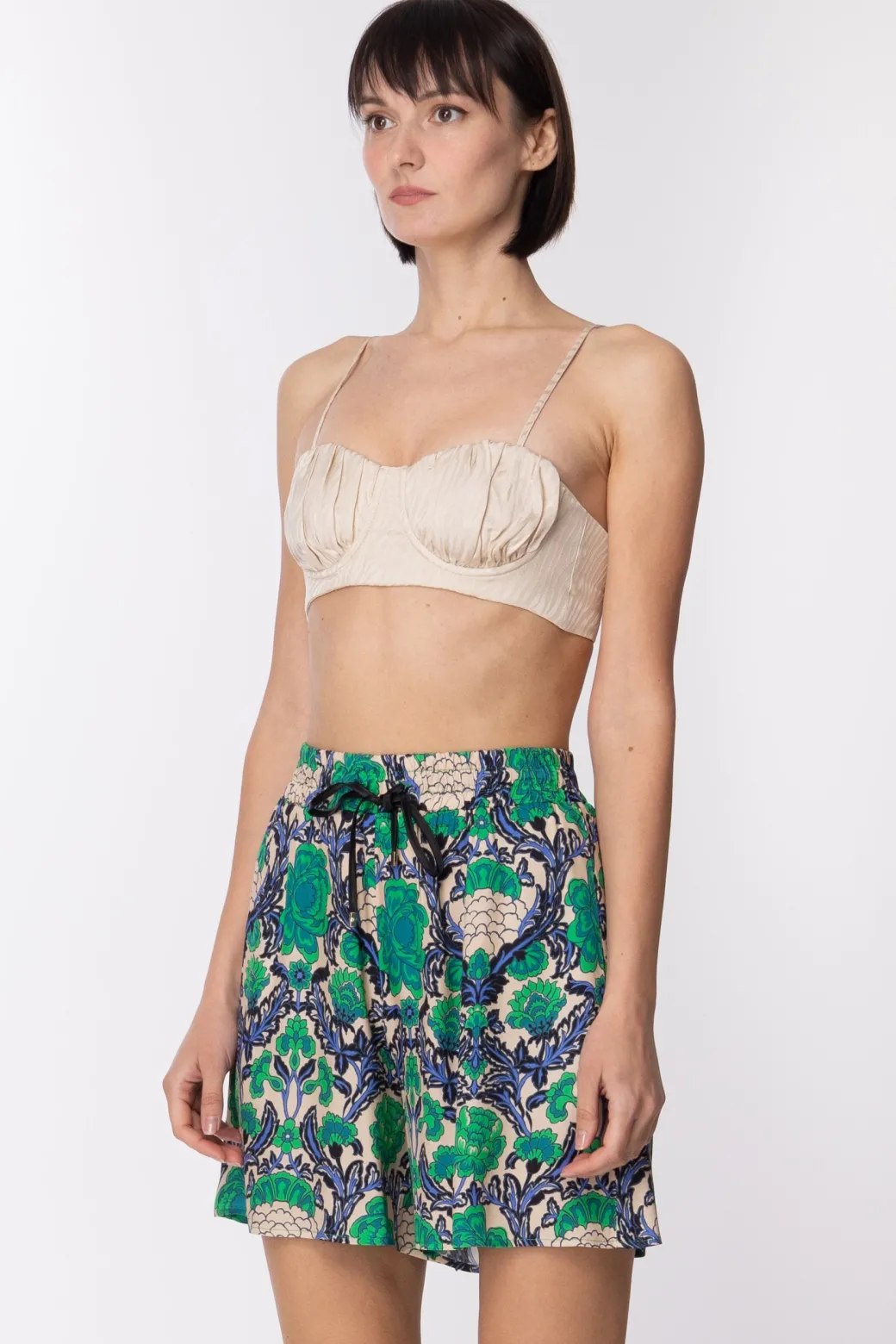 Donna Simona Corsellini Crop Top con Coppe Effetto Bustier