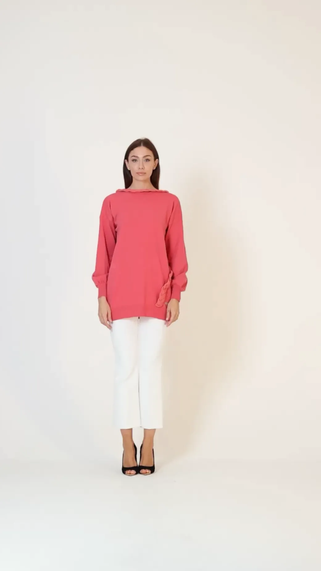 Donna Simona Corsellini Maglia con Dettagli Intrecciati