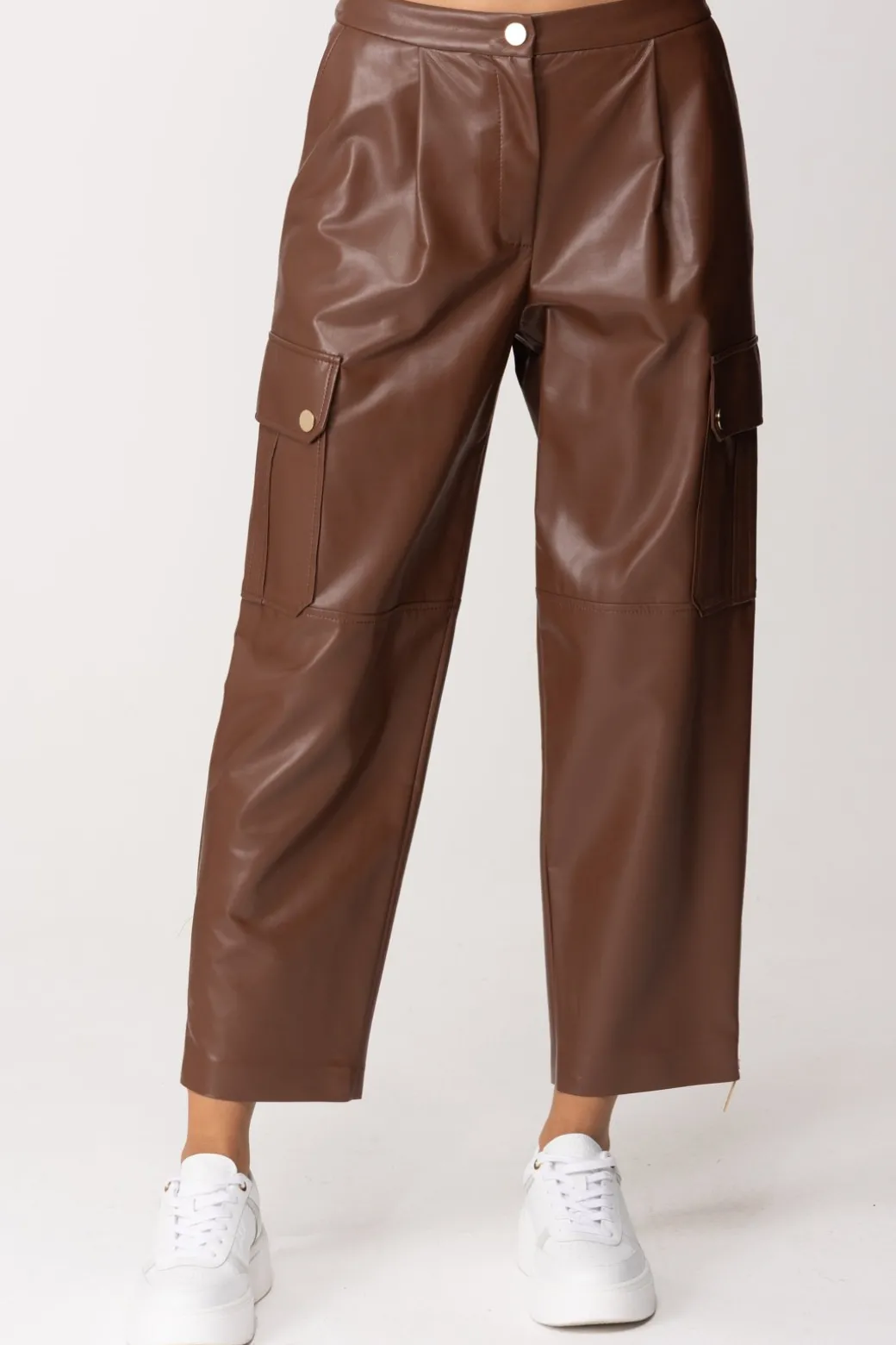 Donna Simona Corsellini Pantaloni Wide Leg con Tasche e Zip