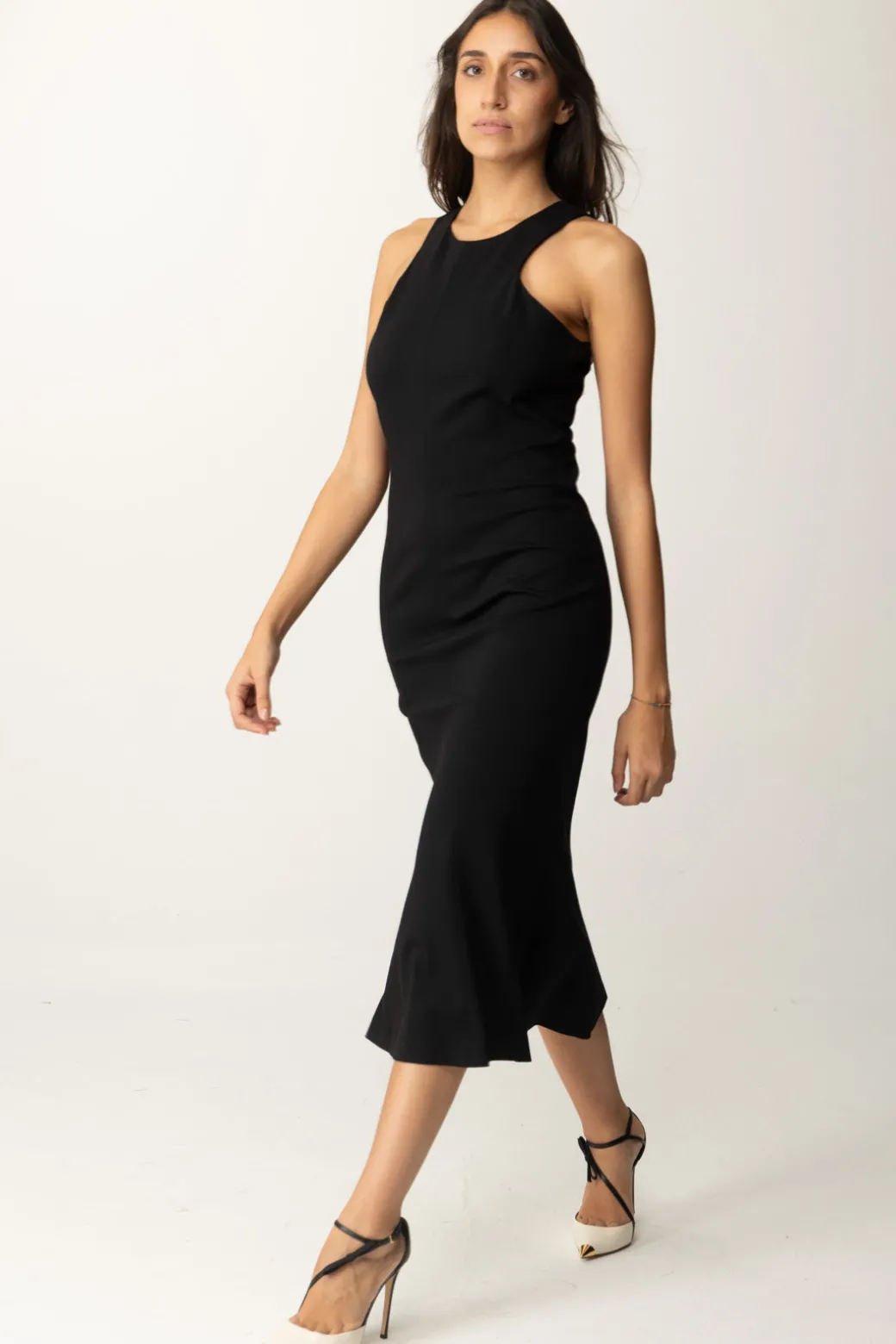 Donna Twin-set Abito Longuette con Scollo All'americana
