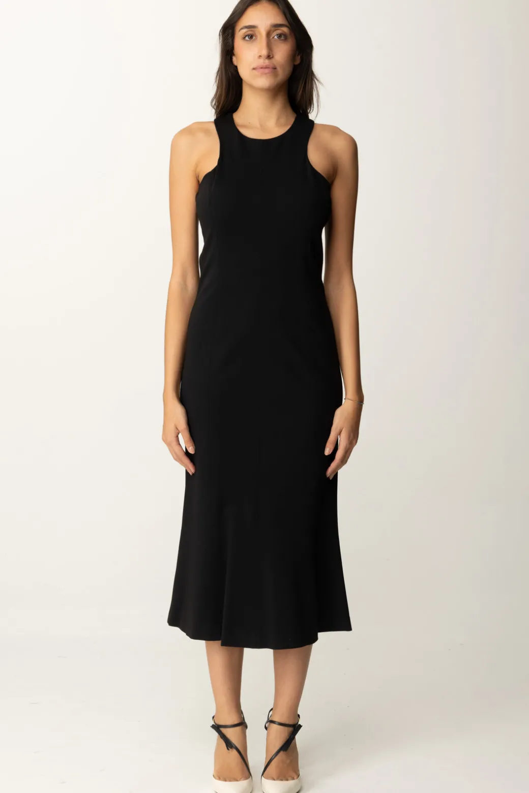 Donna Twin-set Abito Longuette con Scollo All'americana