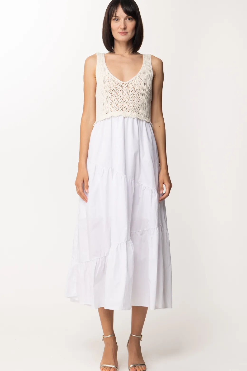 Donna Twin-set Abito Longuette con Top In Maglia
