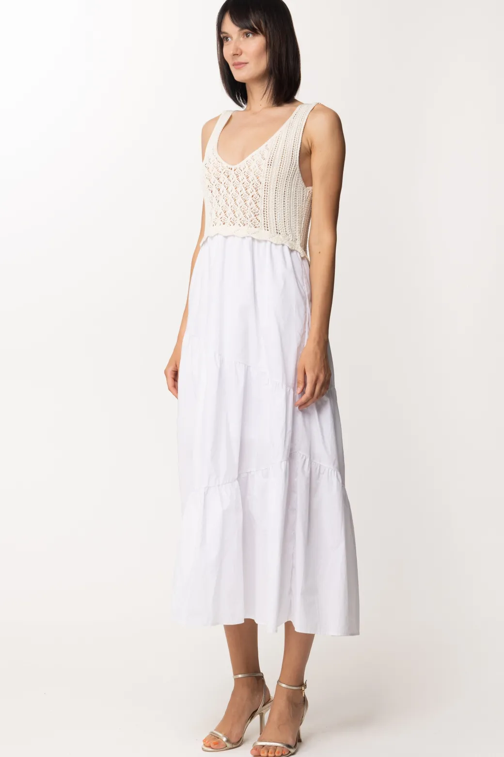 Donna Twin-set Abito Longuette con Top In Maglia